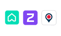 Sharing videos to real estate portals - First Viewings An image of the Rightmove icon, Zoopla icon and Onthemarket icon.